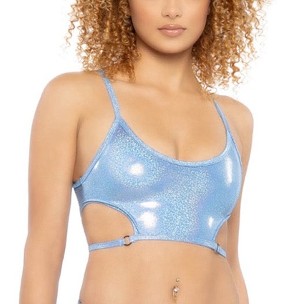 J Valentine - Sky High Peri Blue Cropped Top